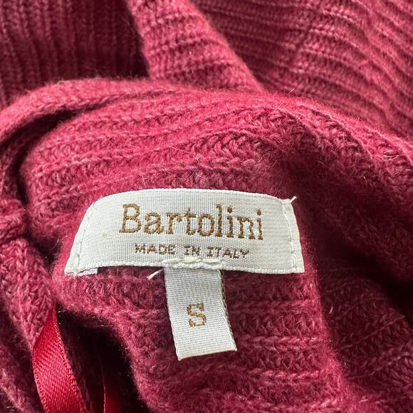 BARTOLINI Sweater Womens Small Dark Pink Mock Neck Pullover Wool Cashmere Blend - Picture 5 of 9